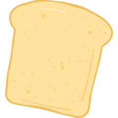 A Single Slice of Light Yellow Toasted Bread with a Transparent Background and Small Brown Specks Throughout the Surface