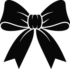 Black Bow Silhouette ribbon white