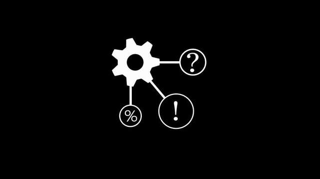 Gear management icon. gearwheel rotating with different logo icon animation.
