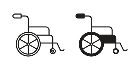 Fototapeta premium Wheelchair icon concept. Logo symbol for web and mobile. Pixel Perfect.