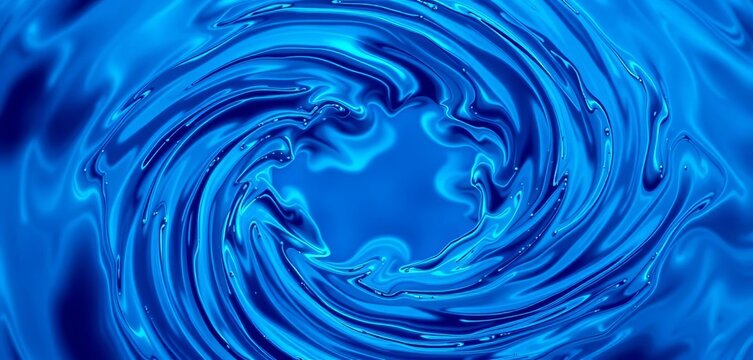 Abstract swirling blue water forming a circle, flow, aqua