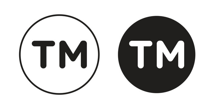 TM trademark icon concept. Logo symbol for web and mobile. Pixel Perfect.