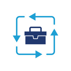 Business Ethics Glyph Blue Sustainability Business Icon