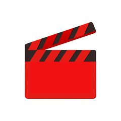 Naklejka premium Red clapper board on transparent background