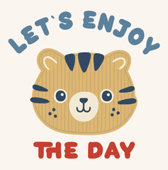 baby lion face graphic and background on white