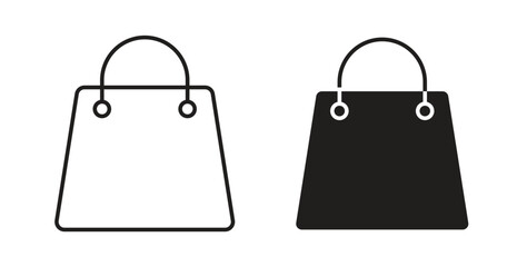 Shopping bag icon concept. Logo symbol for web and mobile. Pixel Perfect.