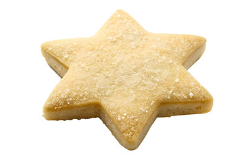 Christmas star shaped cookies on white background