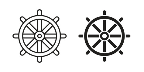 Ship wheel icon concept. Logo symbol for web and mobile. Pixel Perfect. © Hunt