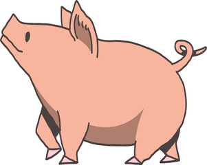cartoon illustration of a pig.
