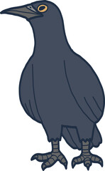 cartoon illustration of a crow.
