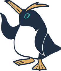 cartoon illustration of a penguin.