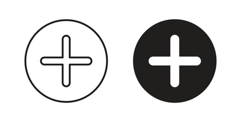Plus icon concept. Logo symbol for web and mobile. Pixel Perfect.