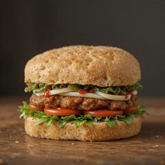 hamburger on a plate