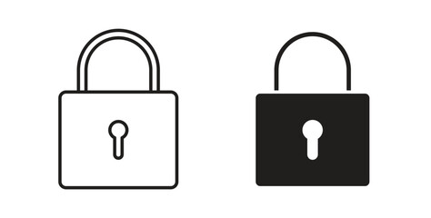 Padlock icon concept. Logo symbol for web and mobile. Pixel Perfect.