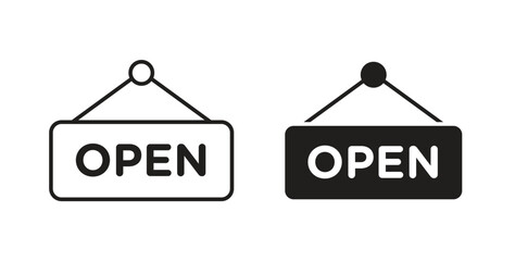 Open sign icon concept. Logo symbol for web and mobile. Pixel Perfect.