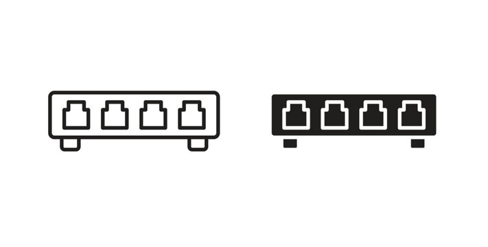 Network switch icon concept. Logo symbol for web and mobile. Pixel Perfect.