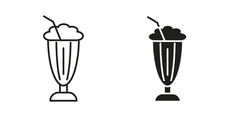 Milk shake icon concept. Logo symbol for web and mobile. Pixel Perfect.