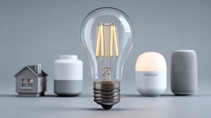 Discover smart home automation with a vintage style Edison bulb, showcasing modern lighting solutions and energy efficiency for innovative home technology concepts and sustainable living