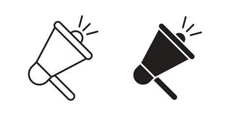 Megaphone icon concept. Logo symbol for web and mobile. Pixel Perfect.