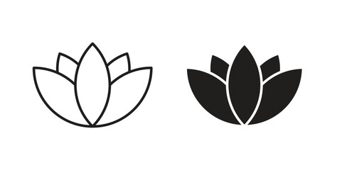 Lotus icon concept. Logo symbol for web and mobile. Pixel Perfect.