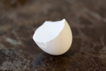 Eggshells on a marble tabletop