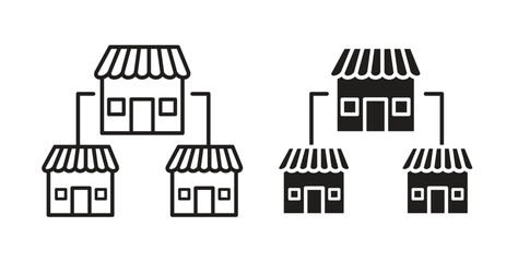 Franchise icon concept. Logo symbol for web and mobile. Pixel Perfect.