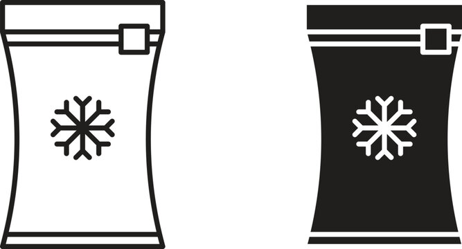 Frozen food bag icon concept. Logo symbol for web and mobile. Pixel Perfect.