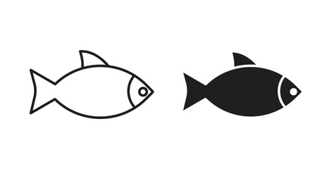 Fish icon concept. Logo symbol for web and mobile. Pixel Perfect.