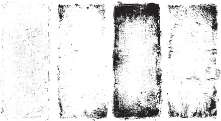 Black textured grunge borders with distressed rough edges on a white background.