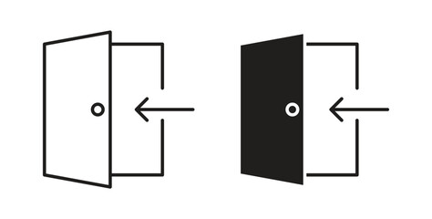 Exit icon concept. Logo symbol for web and mobile. Pixel Perfect.