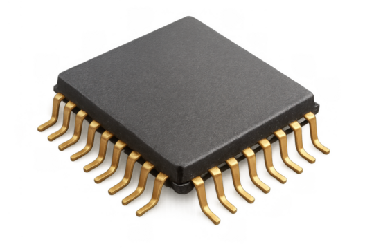 Microchip processor offering advanced technology for modern computing and electronic circuits, transparent background