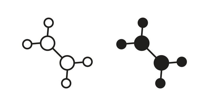 Ethylene molecule icon concept. Logo symbol for web and mobile. Pixel Perfect.