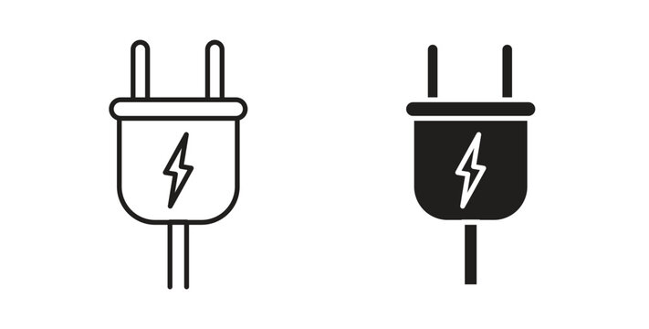 Electric plug icon concept. Logo symbol for web and mobile. Pixel Perfect.