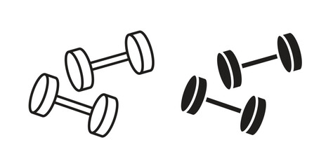 Dumbbell pair icon concept. Logo symbol for web and mobile. Pixel Perfect.