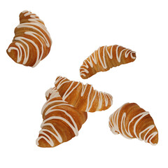 croissant on white background