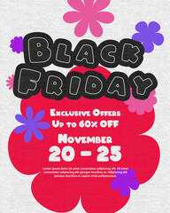 Black Friday sale banner with retro style