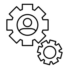 human resource management line icon with editable stroke