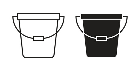 Bucket icon concept. Logo symbol for web and mobile. Pixel Perfect.