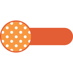 Orange Circle With White Dots and Orange Rectangle Shape Element With Transparent Background