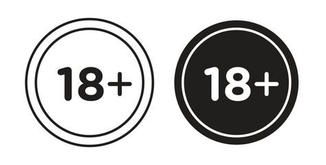 18 Plus icon concept. Logo symbol for web and mobile. Pixel Perfect.