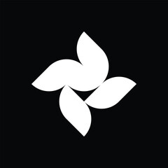 Minimal abstract geometric shape in black and white. Modern symmetric vector inspired by Bauhaus and optical art. Perfect for branding, posters, and digital backgrounds. EPS format