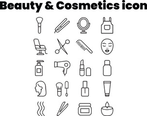  Professional Beauty Salon Tools Black and White Minimal Vector Pack

