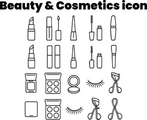 Eye and Lip Makeup Beauty Black White Minimal Vector Collection
