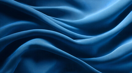 Obraz premium Abstract Blue Silk Fabric Waves Background. Elegant Draped Blue Fabric Texture Background