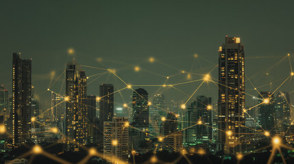 Smart digital Innovation city with connection network reciprocity over the city  of future smart wireless digital city and social media networking systems that connects people with in city