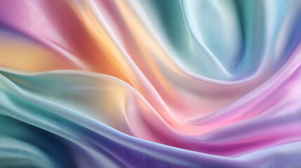 Obraz premium Pastel Fabric Waves Abstract Background. Gradient Neon Fabric Waves Abstract Background
