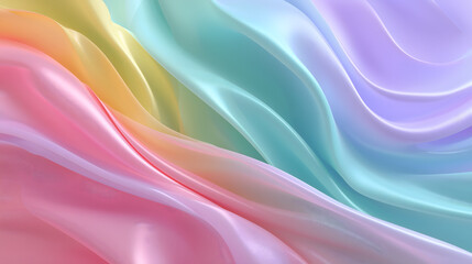 Obraz premium Pastel Fabric Waves Abstract Background. Gradient Neon Fabric Waves Abstract Background