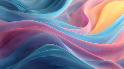 Obraz premium Pastel Fabric Waves Abstract Background. Gradient Neon Fabric Waves Abstract Background