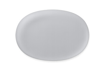 Empty white oval plate on transparent background