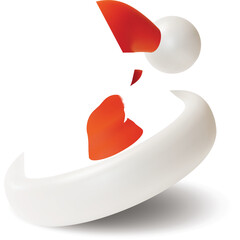 Abstract Orange And White Shape With Smooth Curve And Sharp Edges On Transparent Background Clean Minimalist Design